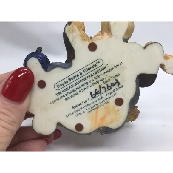 Boyds Bear Wee Folkstone Indulgenia Q Bluit Angel of Denial 6E Figurine 36305 - Picture 6 of 6